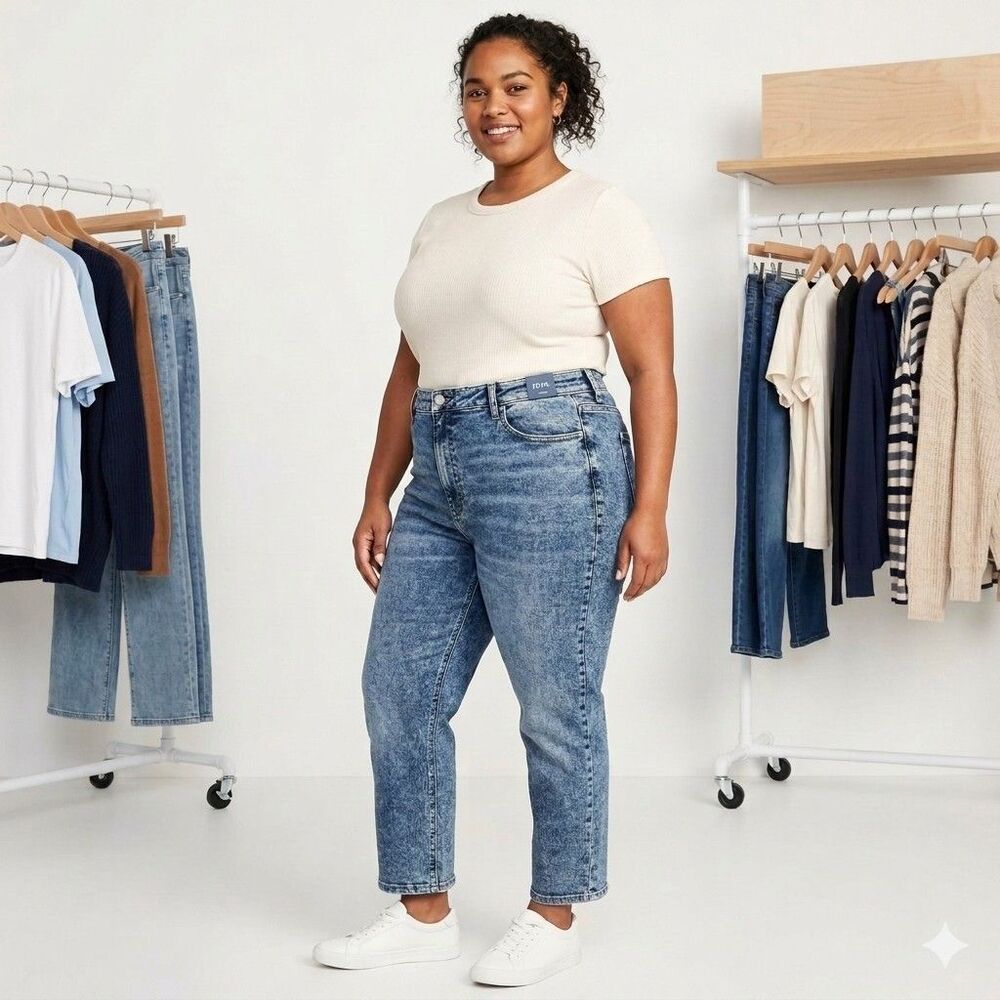 Old Navy Higher High-Rise Straight Cropped Jeans Plus 28W Petite Pockets Stretch
